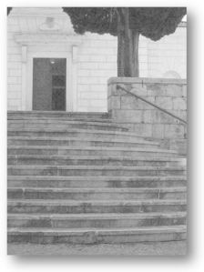Stairs leading to St. Joseph's church in Vela Luka, Croatia.  Photo (c) 2014 Patricia J. Angus