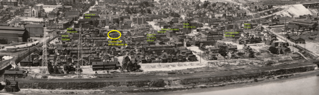 View of Duquesne's Below the Tracks Neighborhood in 1938. Courtesy of John Berta via the Duquesne Hunky, Jim Volk.