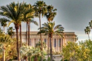 My view of the Mesa Arizona LDS Temple (c) 2015 Patricia J. Angus