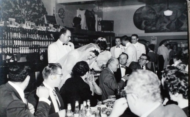 Interior of Green Gables at my parents; wedding reception February 1958.