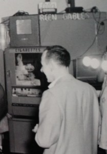 Cigarette Vending Machine at Green Gables. February 1958.