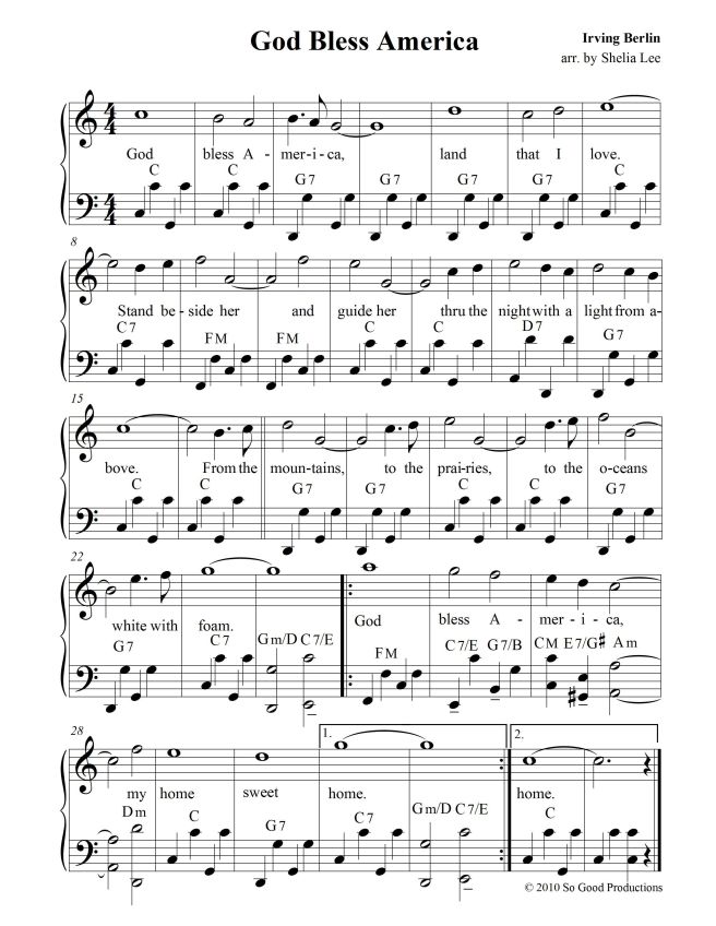 god bless america sheet music free pdf - Google Search